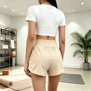 Short Feminino Esportivo 2 em 1 Bege
