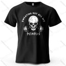 Camiseta Oversized Caveira em Algodão
